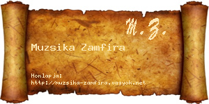 Muzsika Zamfira névjegykártya